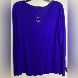 INC International Concepts Cobalt Long Sleeve Top EUC XL